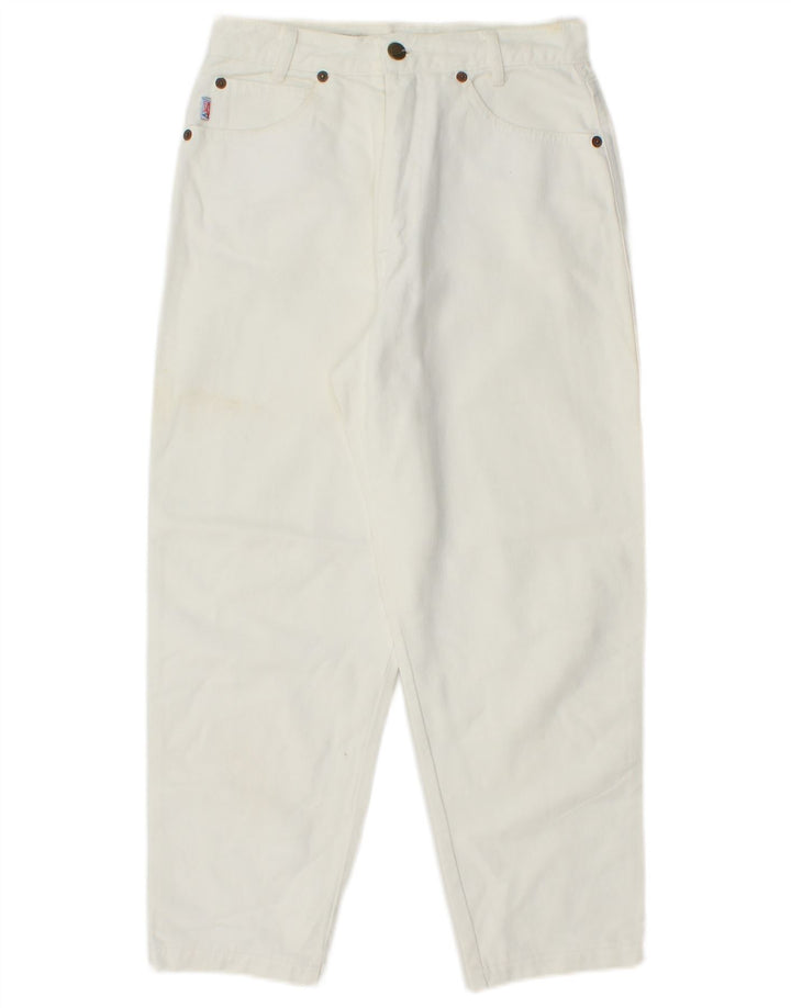 ENRICO COVERI Womens Cropped Trousers W26 L23 White Cotton