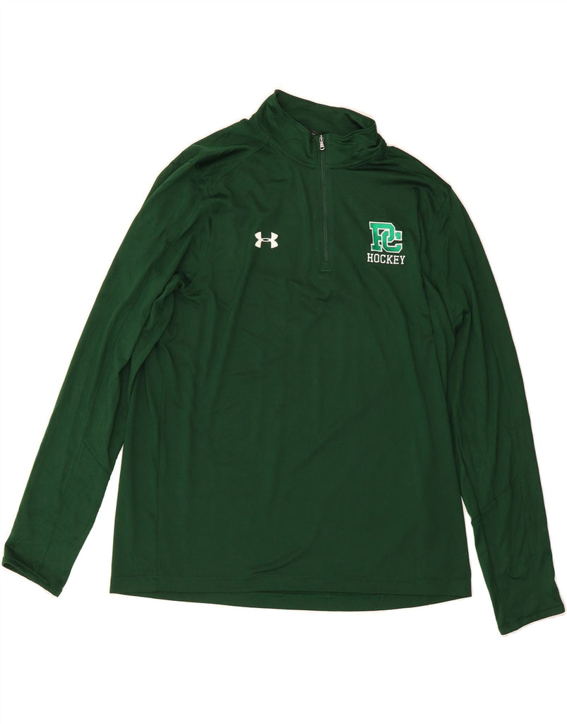 UNDER ARMOUR Mens Heat Gear Graphic Pullover Tracksuit Top XL Green Vintage Under Armour and Second-Hand Under Armour from Messina Hembry 