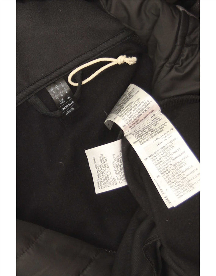 Adidas Mens Aeroready Zip Neck Tracksuit Top Jacket XL Black Polyester