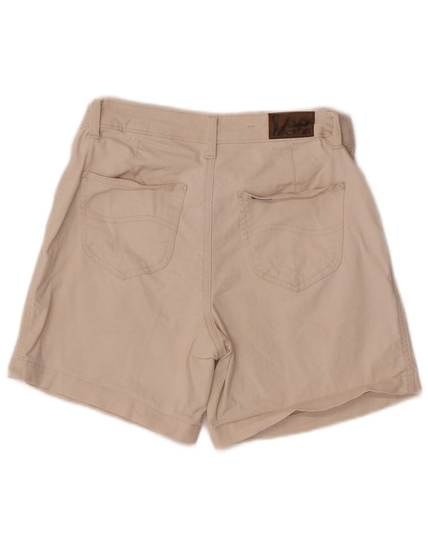Lee Womens Mid Rise Regular Fit Chino Shorts US 4 Small W28 Beige Cotton