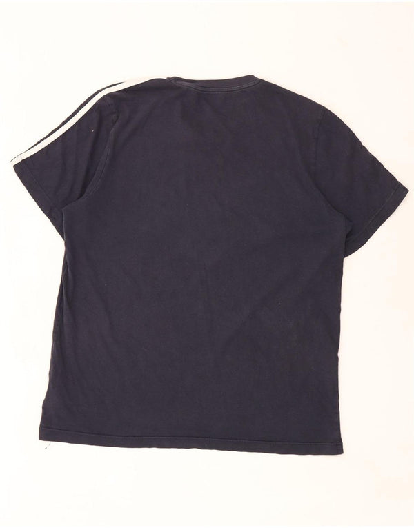 Adidas Mens T-Shirt Top Large Navy Blue Cotton