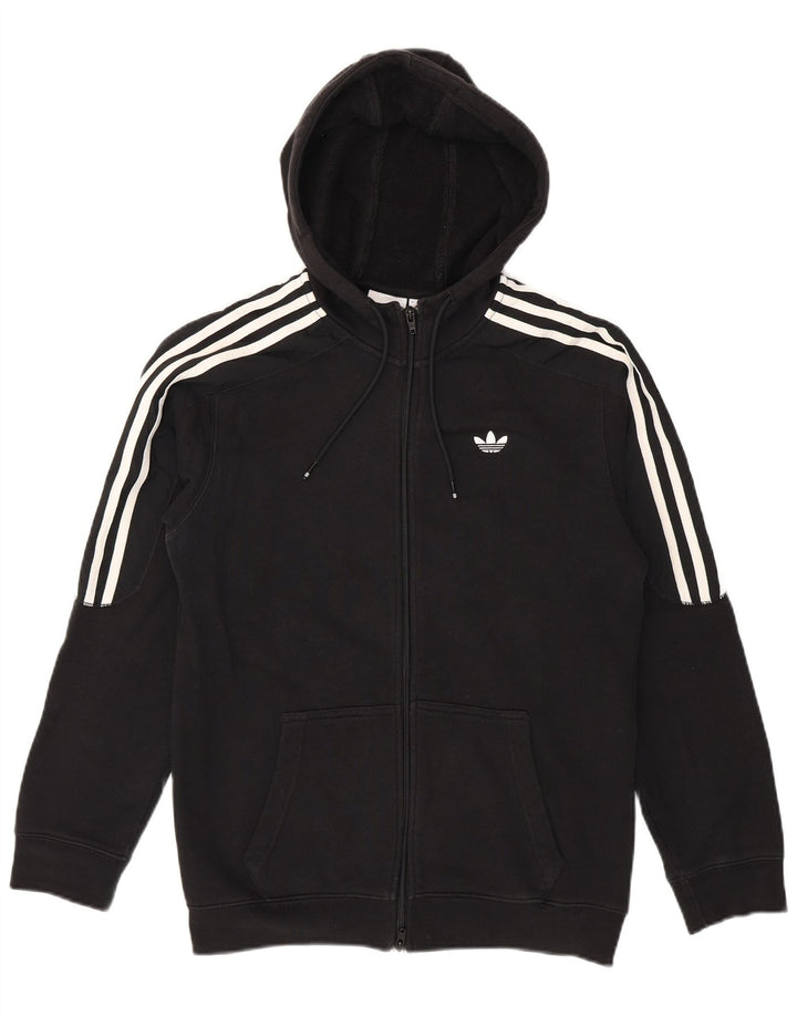 Adidas Mens Zip Hoodie Sweater Small Black Cotton