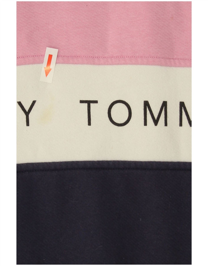 Tommy Hilfiger Womens Graphic Sweatshirt Jumper UK 10 Small Pink