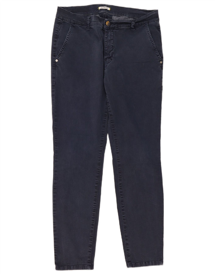 Iceberg Womens Slim Chino Trousers W32 L29 Navy Blue