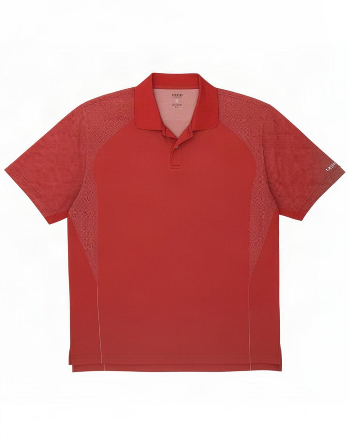 Izod Mens Polo Shirt XL Red Polyester