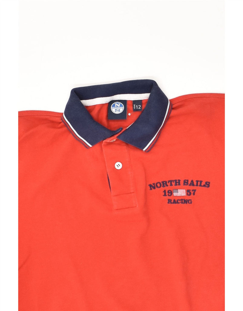 NORTH SAILS Boys Graphic Polo Shirt 11-12 Years Red Cotton | Vintage North Sails | Thrift | Second-Hand North Sails | Used Clothing | Messina Hembry 