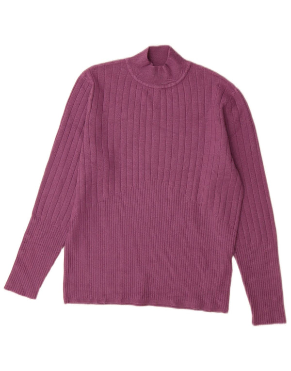 Marks & Spencer Womens Turtle Neck Jumper Sweater UK 14 Large Purple