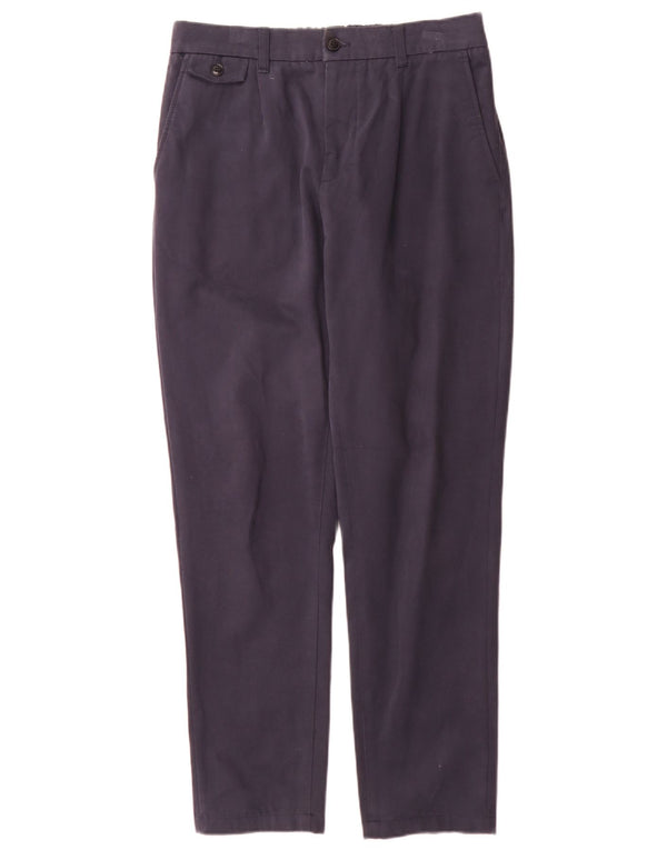 Ted Baker Mens High Waist Tapered Chino Trousers W32 L30 Navy Blue Cotton