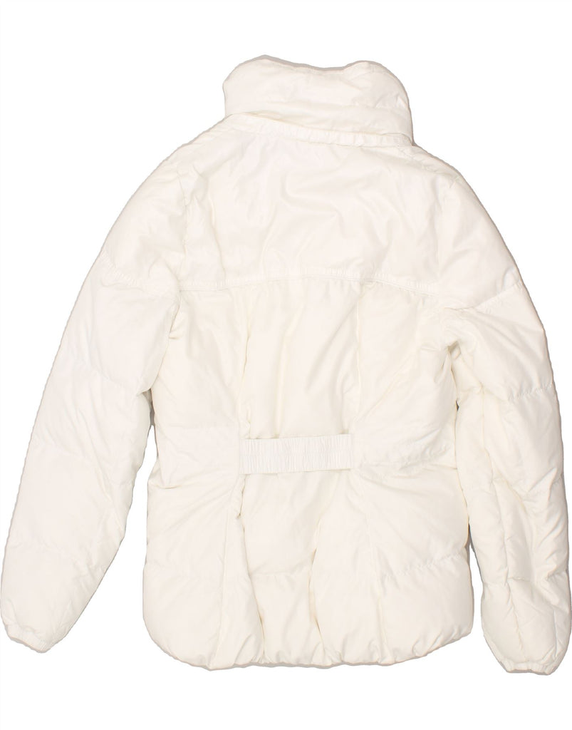 ADIDAS Womens Padded Jacket UK 12/14 Medium White Polyester Vintage Adidas and Second-Hand Adidas from Messina Hembry 