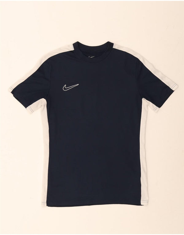 Nike Mens Dri Fit Slim Fit Graphic T-Shirt Top Medium Navy Blue Colourblock