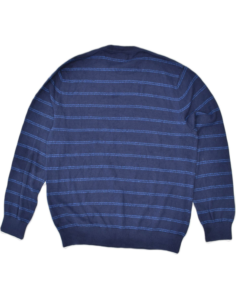 NAUTICA Mens Crew Neck Jumper Sweater 2XL Navy Blue Striped Cotton | Vintage | Thrift | Second-Hand | Used Clothing | Messina Hembry 