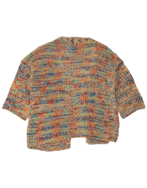 Zara Womens Oversized 3/4 Sleeve Cardigan Sweater UK 10 Small Multicoloured