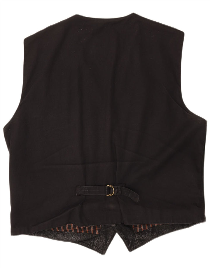 Hidepark Mens Leather Waistcoat 2XL Black Leather