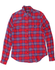 PEPE JEANS Womens Flannel Shirt UK 10 Small Red Check Cotton