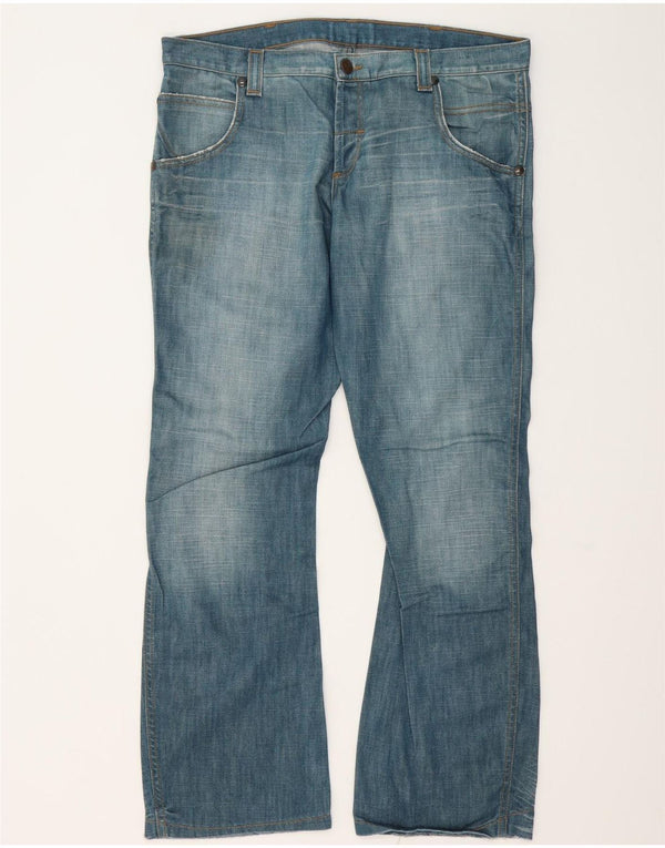Wrangler Mens Sharkey Bootcut Jeans W36 L32 Blue Cotton