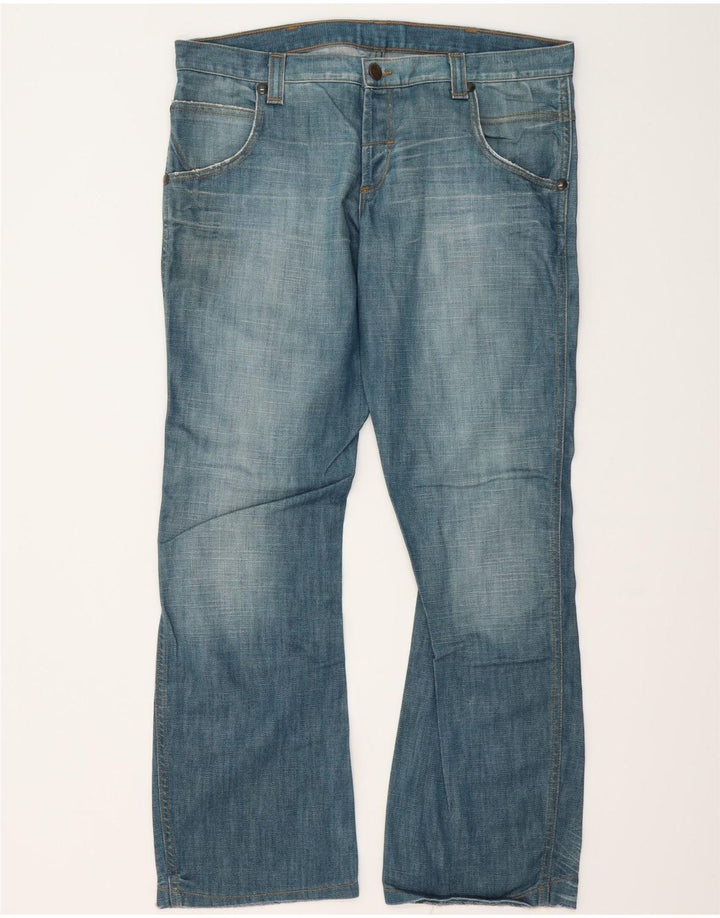 Wrangler Mens Sharkey Bootcut Jeans W36 L32 Blue Cotton