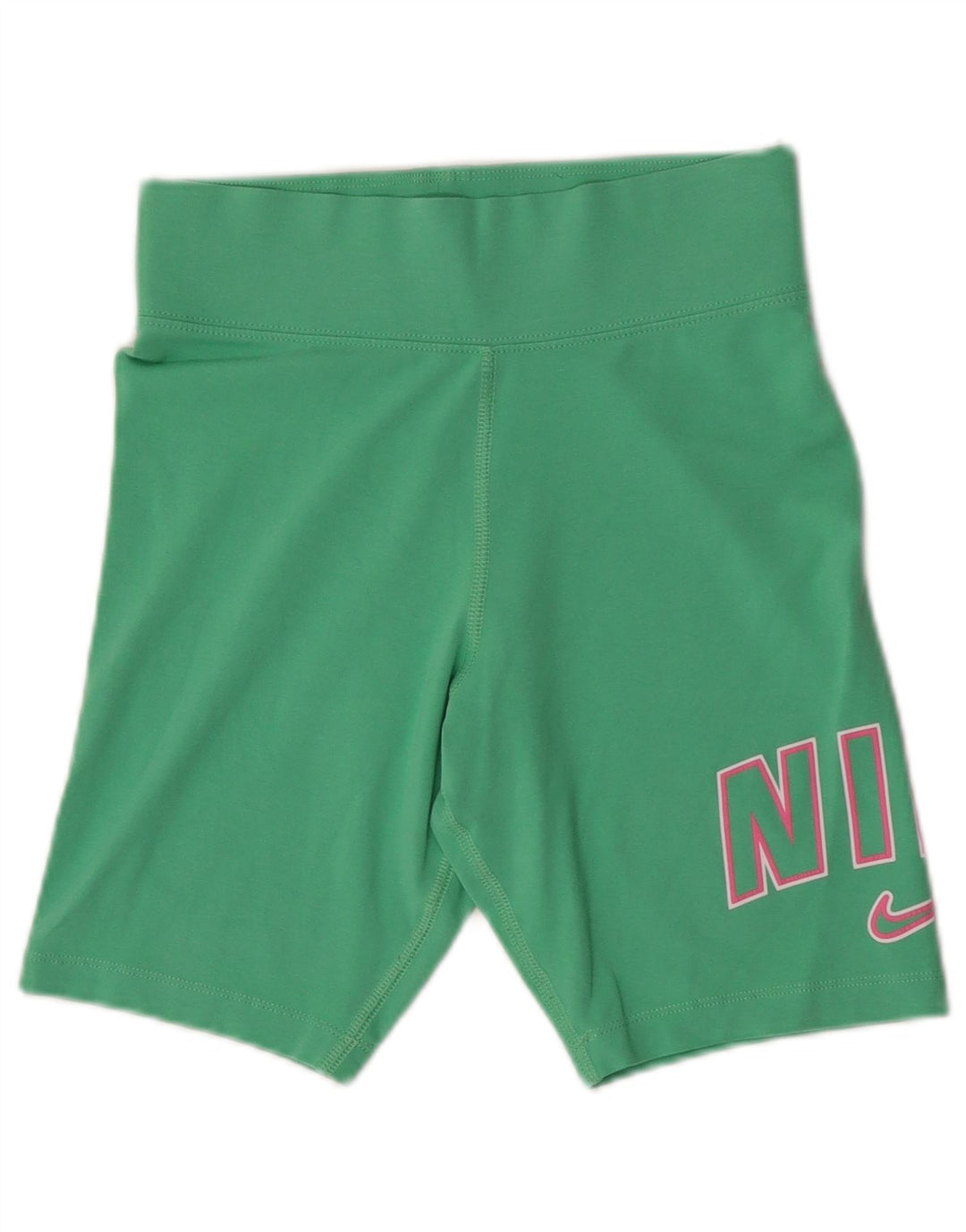 Nike Womens Graphic Sport Shorts UK 12 Medium  Green Cotton