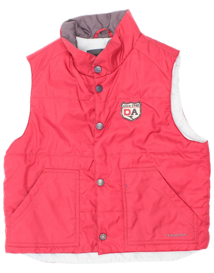 Diadora Boys Padded Gilet 7-8 Years Medium Red Polyester