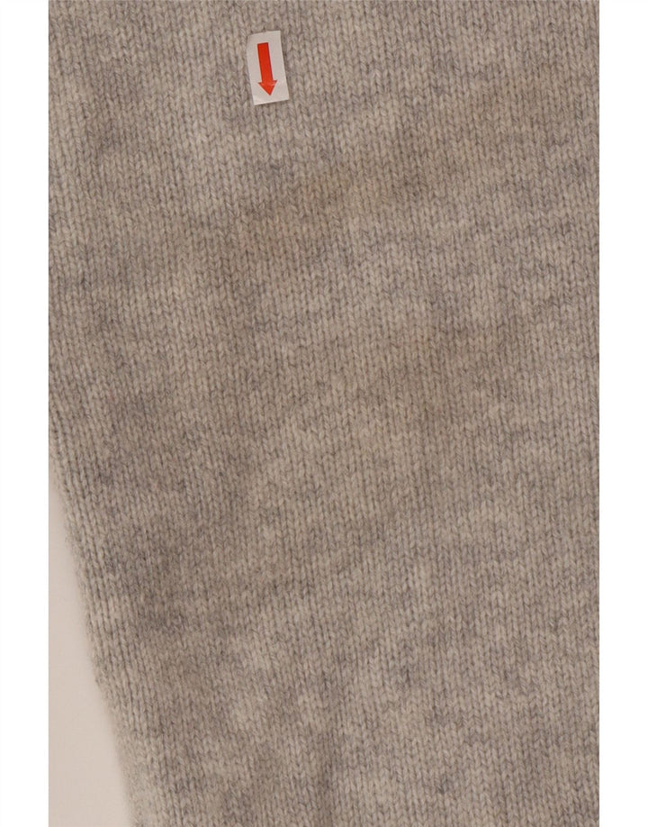 Hobbs Womens Crop Turtle Neck Jumper Sweater UK 14 Medium Grey Wool