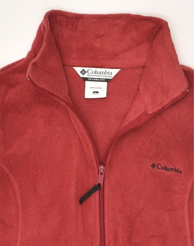 COLUMBIA Womens Fleece Gilet UK 16 Large Red Polyester | Vintage Columbia | Thrift | Second-Hand Columbia | Used Clothing | Messina Hembry 