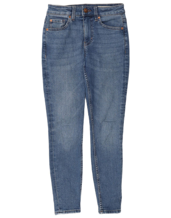 Marks & Spencer Womens The Ivy Skinny Jeans UK 6 XS W25 L25 Blue Cotton