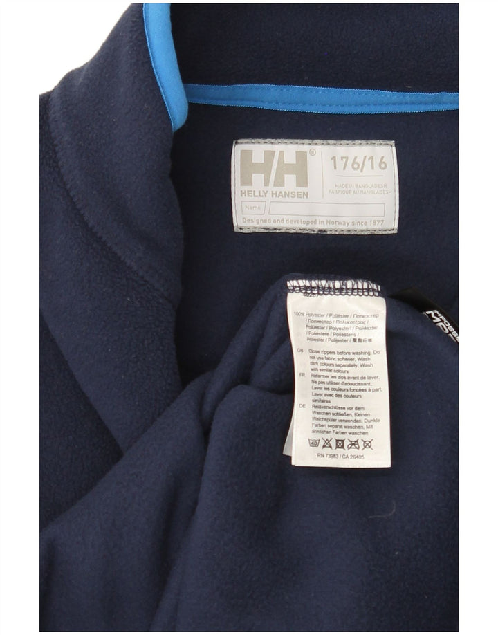 HELLY HANSEN Boys Fleece Jacket 15-16 Years Navy Blue Polyester