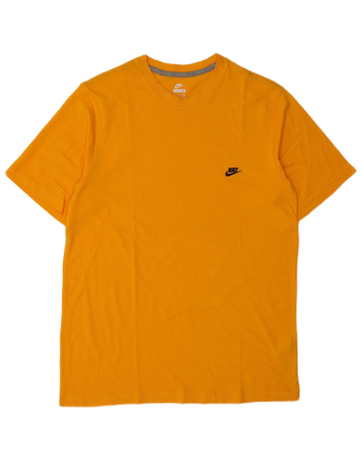 Nike Mens T-Shirt Top UK 42/44 Large Orange Cotton