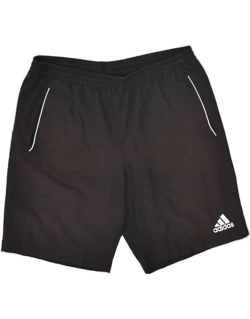 ADIDAS Mens Graphic Sport Shorts Large Black Polyester | Vintage Adidas | Thrift | Second-Hand Adidas | Used Clothing | Messina Hembry 