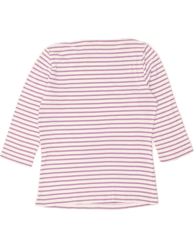 TOMMY HILFIGER Womens Top 3/4 Sleeve UK 10 Small Purple Striped | Vintage Tommy Hilfiger | Thrift | Second-Hand Tommy Hilfiger | Used Clothing | Messina Hembry 