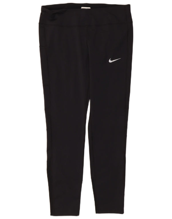 NIKE Womens Dri Fit Leggings UK 16 Large Black Polyester