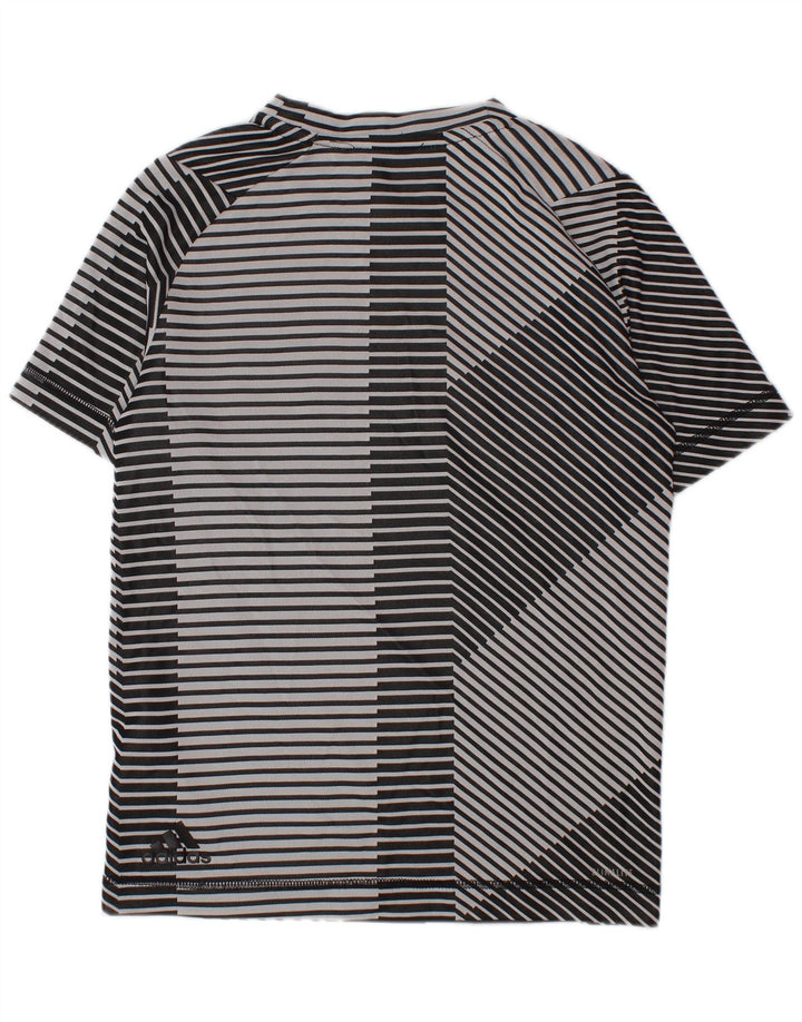 ADIDAS Boys Climalite Graphic T-Shirt Top 2-3 Years XS Grey Striped