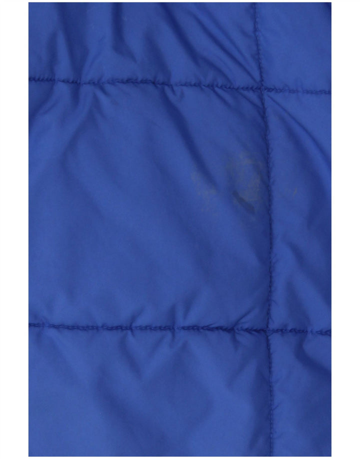 Adidas Boys Hooded Padded Jacket 15-16 Years Blue Colourblock Polyester