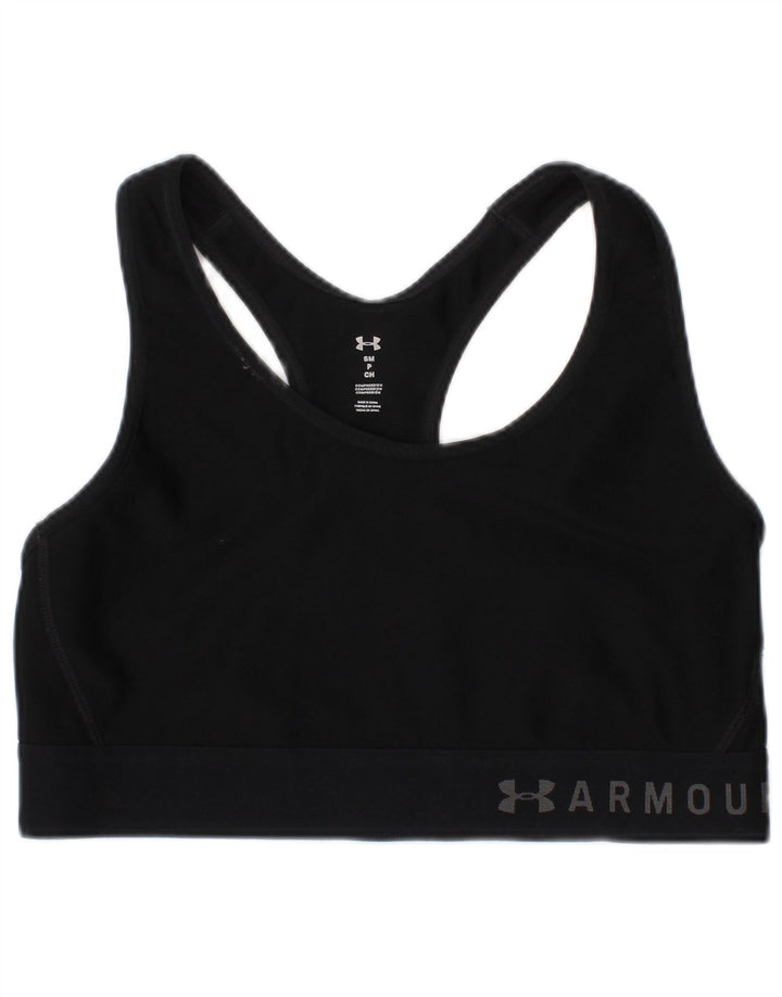 Under Armour Womens Graphic Sport Bra Top Small Black Polyester Sports