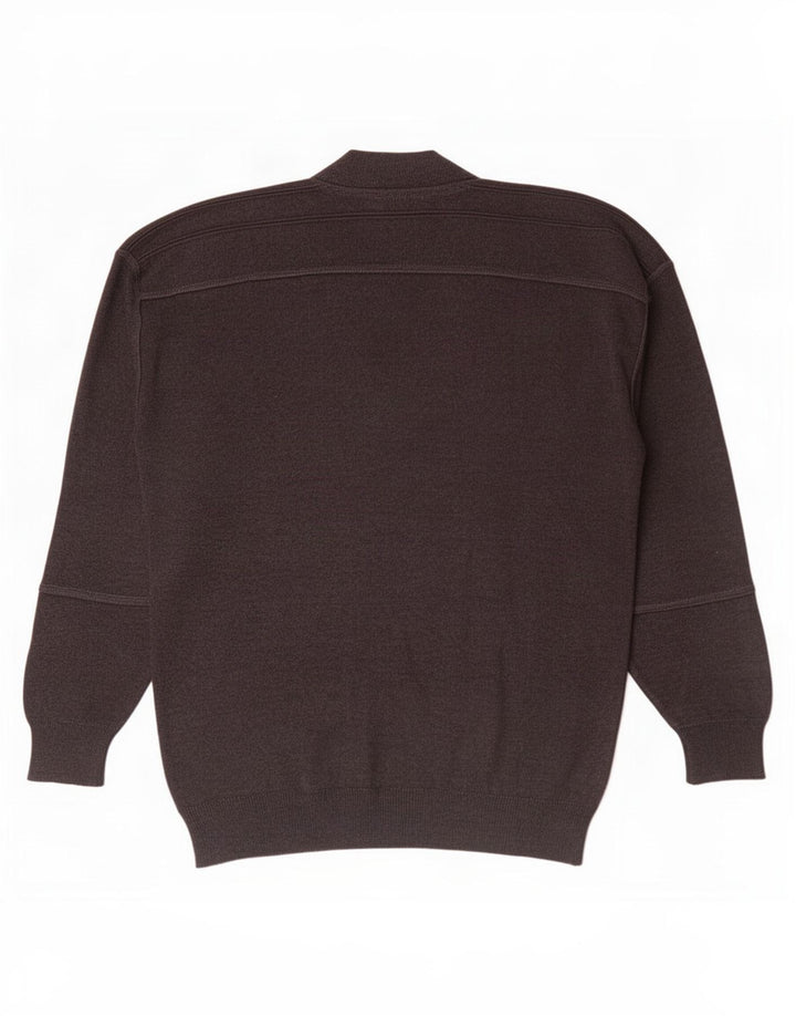 Il Granchio Mens V-Neck Jumper Sweater Large Grey Wool
