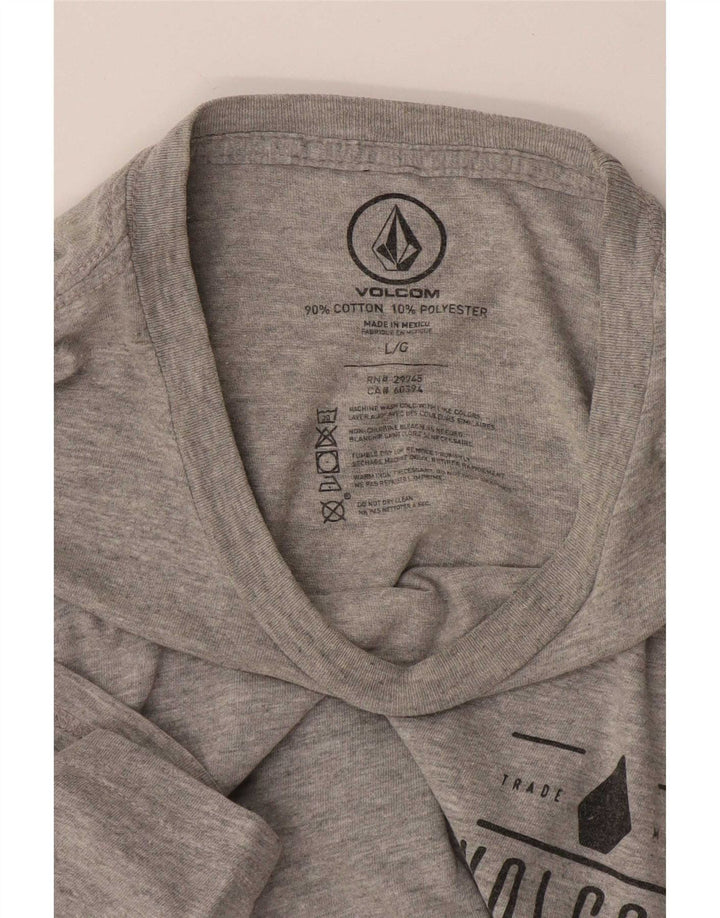 Volcom Mens Graphic T-Shirt Top Large Grey Flecked Cotton