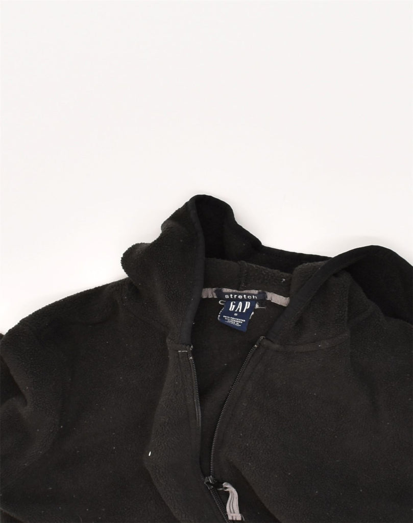 GAP Womens Hooded Fleece Jacket UK 10 Small Black Polyester | Vintage Gap | Thrift | Second-Hand Gap | Used Clothing | Messina Hembry 