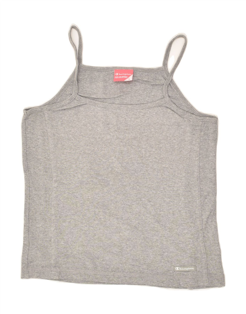 CHAMPION Womens Cami Top UK 14 Large Grey | Vintage Champion | Thrift | Second-Hand Champion | Used Clothing | Messina Hembry 