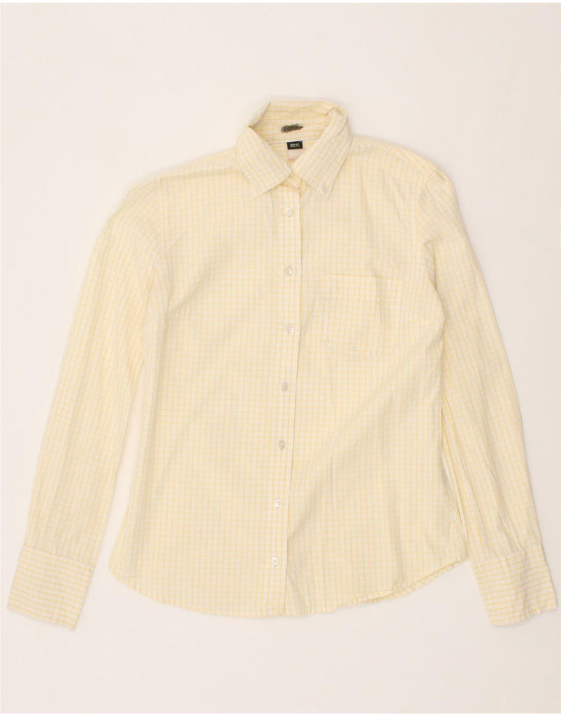 J. CREW Womens Loose Fit Shirt UK 6 XS Yellow Check Cotton Vintage J. Crew and Second-Hand J. Crew from Messina Hembry 