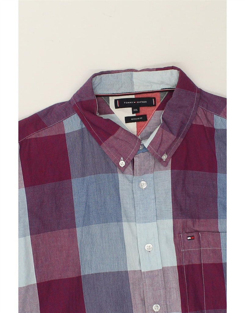 TOMMY HILFIGER Mens Regular Fit Shirt 2XL Blue Check Cotton | Vintage Tommy Hilfiger | Thrift | Second-Hand Tommy Hilfiger | Used Clothing | Messina Hembry 