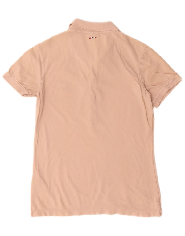 Napapijri Womens Polo Shirt UK 10 Small Beige Cotton