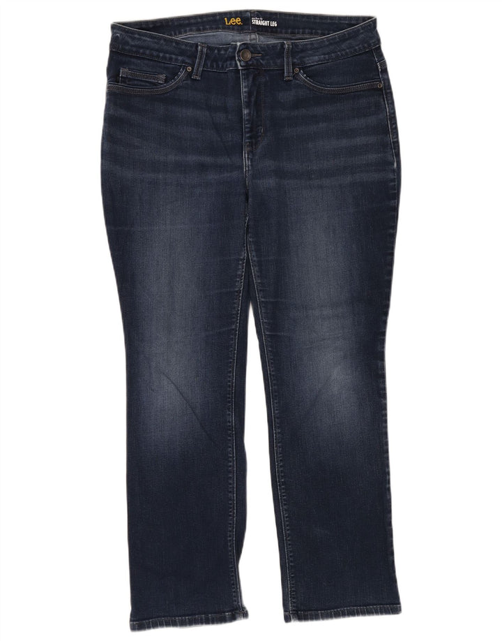 LEE Womens Perfect Fit Straight Jeans W36 L29 Blue Cotton