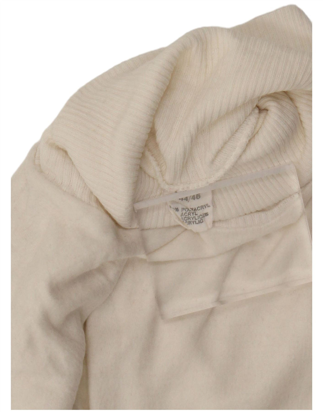 Vintage Womens Roll Neck Jumper Sweater IT 44/46 Medium White Polyacrylic