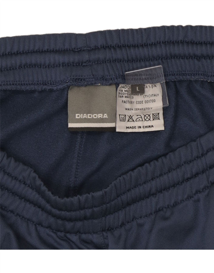Diadora Mens Tracksuit Trousers Joggers Large Navy Blue Polyester