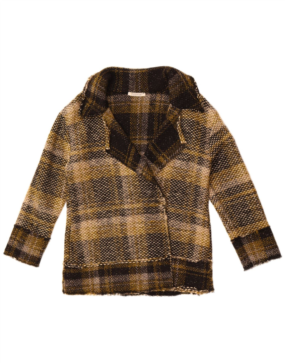 Please Womens Open Blazer Jacket UK 10 Small Multicoloured Plaid