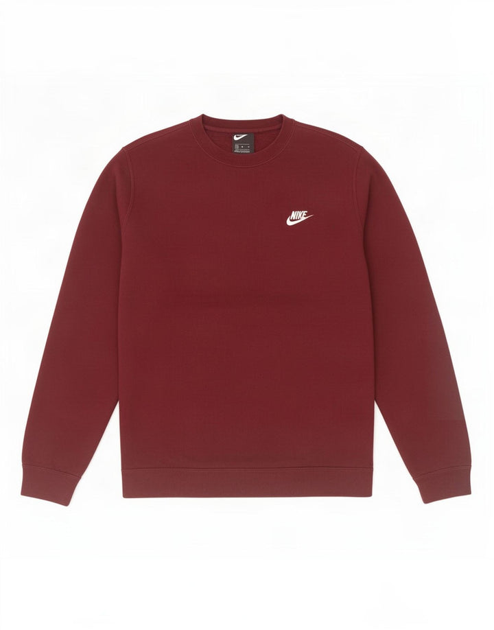 Nike Mens Sweatshirt Jumper Medium Burgundy Cotton