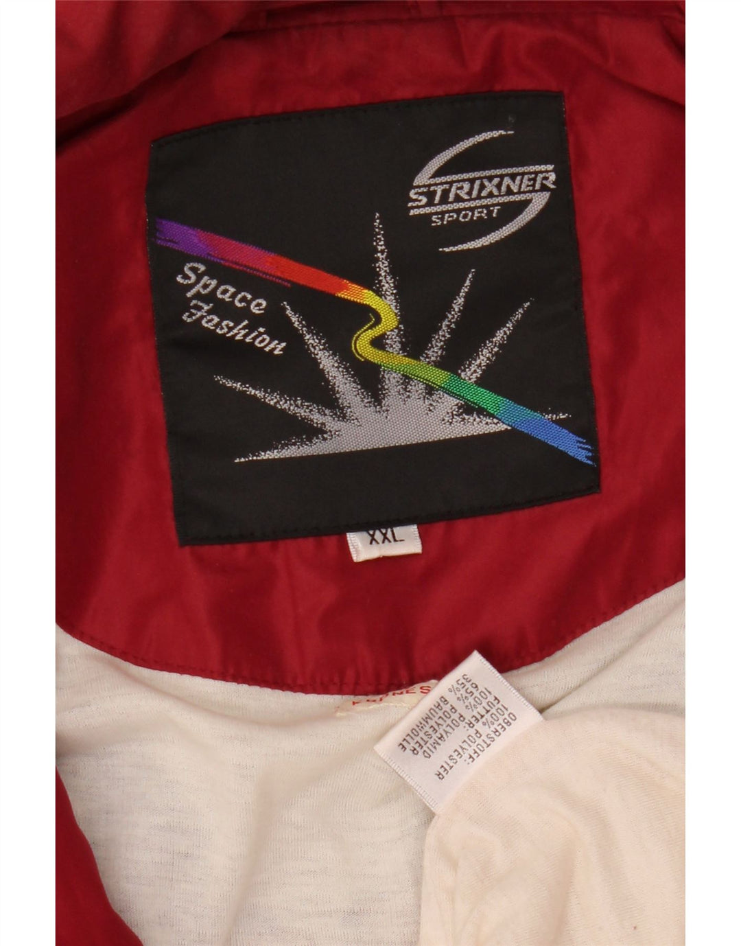 VINTAGE Mens Graphic Tracksuit Top Jacket  2XL Navy Blue Colourblock