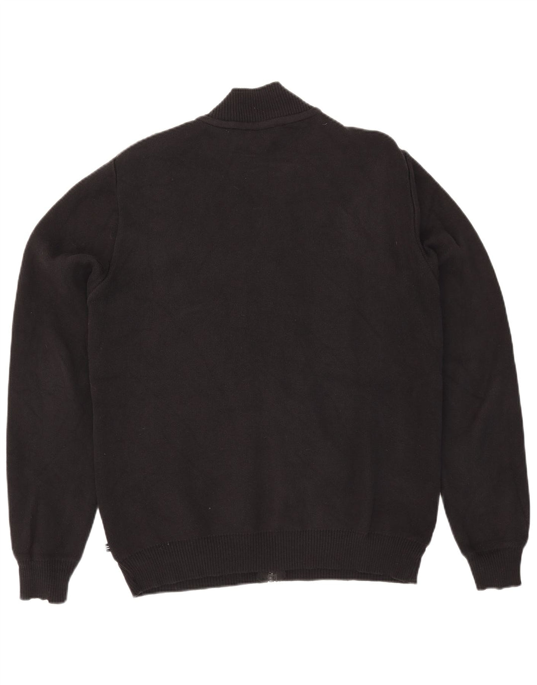 Nautica Mens Cardigan Sweater Large Black Cotton