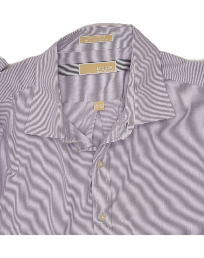 MICHAEL KORS Mens Shirt Size 17 1/2 XL Purple Pinstripe Cotton | Vintage Michael Kors | Thrift | Second-Hand Michael Kors | Used Clothing | Messina Hembry 