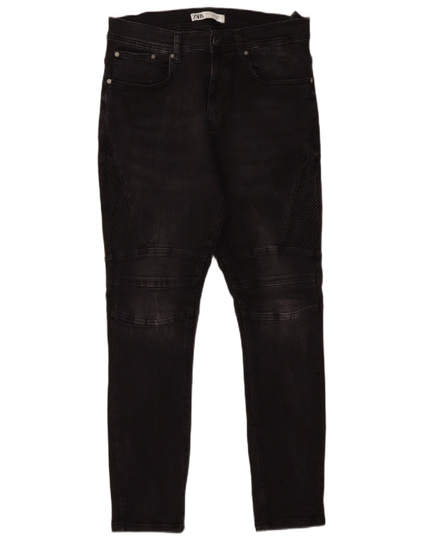 Zara Mens Skinny Jeans EU 42 Large W32 L28 Black Cotton