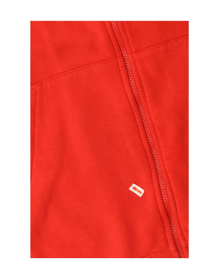 NIKE Mens Zip Hoodie Sweater Large Red Colourblock Cotton